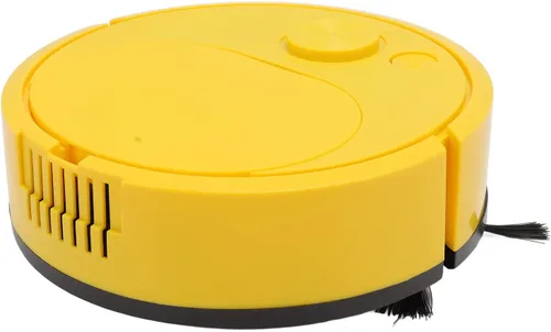 Fdit Robot Aspirador, Mini Robot Automático de Evitación USB Carga Inteligente para Pisos de Madera para Alfombras (Amarillo)