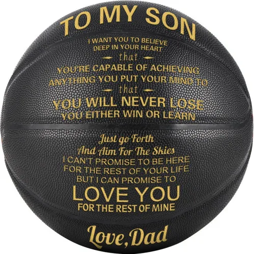 KAAYEE Baloncesto grabado para nieto, baloncesto grabado para hijo de parte de mamá papá, regalos de baloncesto personalizados de 29.5 pulgadas,