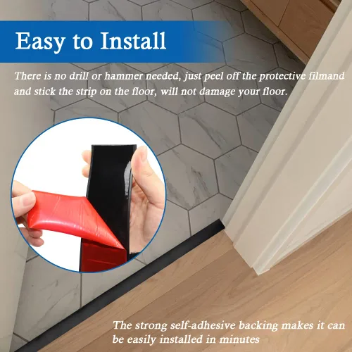 Miniatura 3 de Tira de Transición de Suelo Autoadhesiva Tiras de Cubierta de Suelo Laminado de 2" de Ancho Divisor Plano de Vinilo para Transiciones