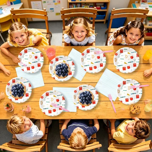 Miniatura 8 de 50 Pcs Back To School Plates and Napkins First Day of School Dinnerware Disposable Paper Tableware Party Decorations for Welcome Back to School
