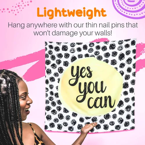 Miniatura 5 de Birdy Boutique "Yes You Can" - Tapiz motivacional para colgar en la pared, con cita inspiradora de 36 x 36 pulgadas, pancarta de afirmación positiva