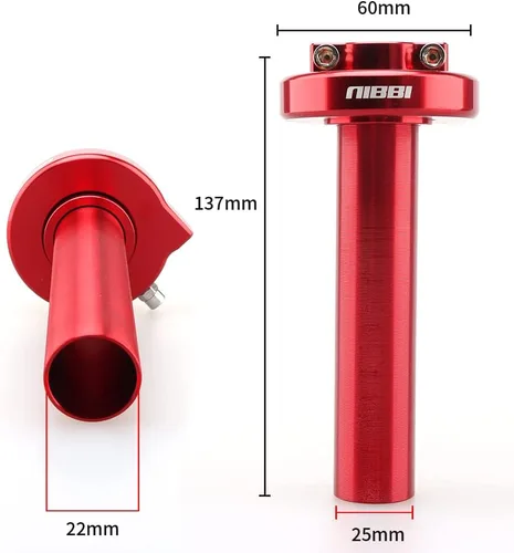 Miniatura 2 de NIBBI Conjunto de Acelerador de Motocicleta, Acelerador de Giro de Alta Sensibilidad de Carrera Corta y Control Ligero para Motocross, Tubo de Rojo