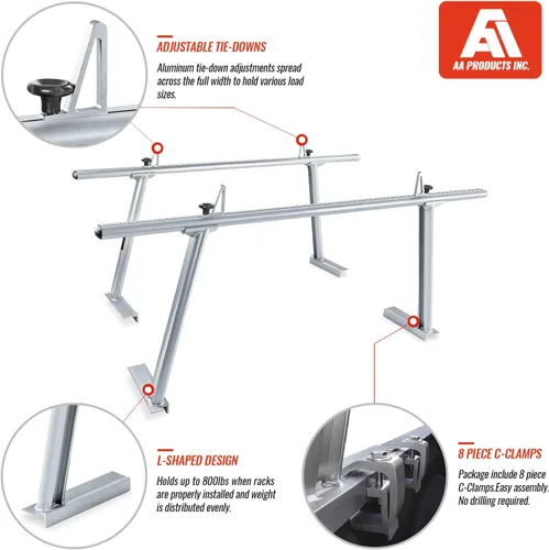 Miniatura 3 de APX25 Escalera de aluminio extensible para camioneta, Plateado