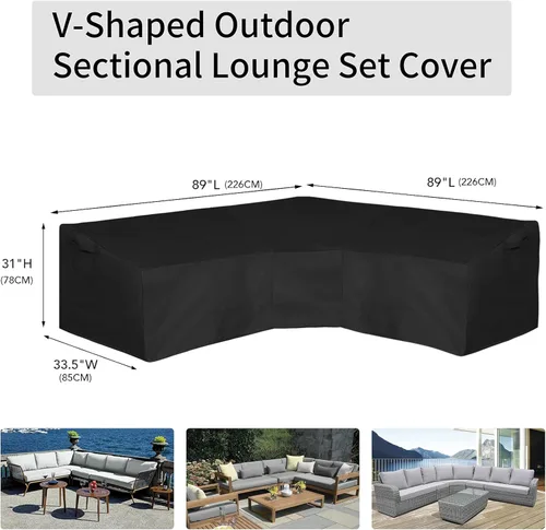 Miniatura 6 de Easy Going - Funda para sofá seccional para patio Negro