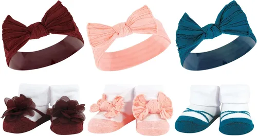 Miniatura 31 de Hudson Baby Conjunto de regalo de diadema y calcetines para niña Flor azul marino rosa