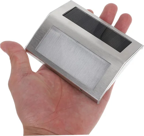 Miniatura 4 de DOITOOL Lar Step Lights para exteriores Paquete de 4 luces solares de acero inoxidable para escaleras, luces de escalón, lámpara de pared solar