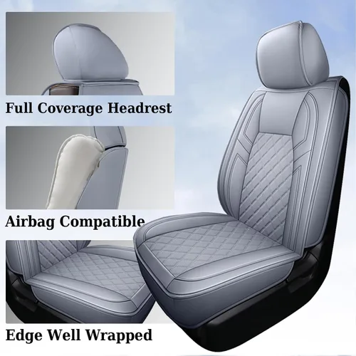 Miniatura 3 de Coverado Fundas de asiento para Toyota Tundra, juego completo de fundas de asiento de automóvil compatibles con Toyota Tundra Crew 2007-2021, Gris
