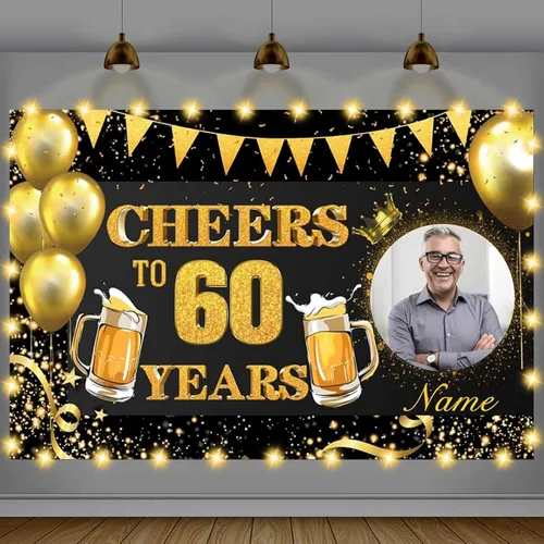 Miniatura 19 de Cartel de feliz cumpleaños beige personalizado para telón de fondo grande de feliz cumpleaños, globo aerostático, fiesta, interior y exterior