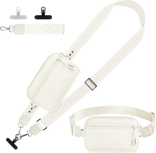 Miniatura 20 de YFWE Correa de clip and go para teléfono con cartera cruzada, cordón ajustable para teléfono con cartera RFID desmontable, correa universal
