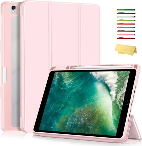 Miniatura 15 de Para Apple iPad de 9ª/8ª/7ª generación de 10.2 pulgadas (2021/2020/2019), cubierta trasera transparente de TPU a prueba de golpes