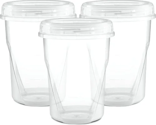 Miniatura 9 de ELEGANT DISPOSABLES Paquete de 20 recipientes transparentes con tapa giratoria de 16 onzas con tapas roscadas en la parte superior giratoria