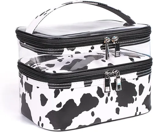 Miniatura 11 de FITINI Bolsas de Maquillaje de Doble Capa para Almacenamiento de Viaje Estuches Cosméticos Organizador de Maquillaje Bolsas de Aseo Resistentes al