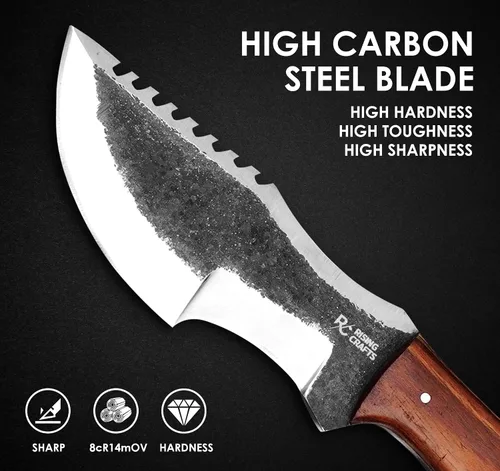 Miniatura 5 de Cuchillo Tracker de 10.00 pulgadas - Cuchillo de supervivencia y caza - Personalizado - Hecho a mano de acero de alto carbono para acampar y Madera