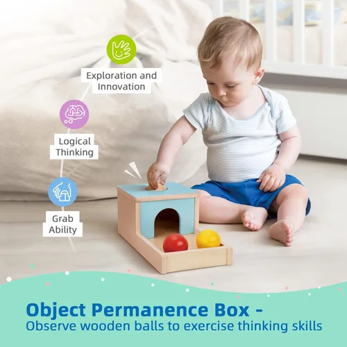 Miniatura 6 de TOOKYLAND Juguetes Montessori para bebés de 6 a 12 meses, juego educativo de aprendizaje 7 en 1, juguetes de madera