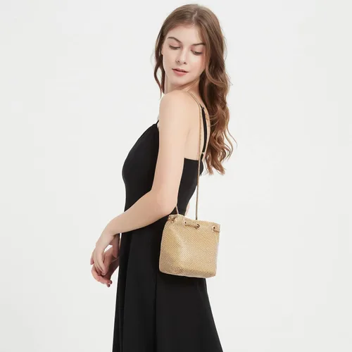 Miniatura 6 de Vgift Bolsa de cubo de lujo con diamantes de imitación, bolso de noche brillante para mujer