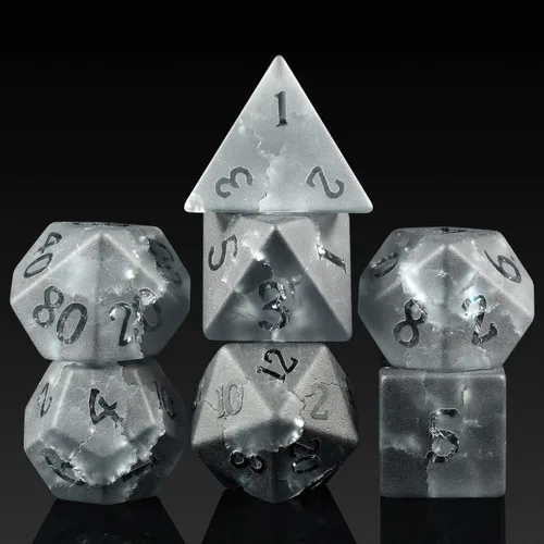 Miniatura 15 de Juego de dados Aagte D&D DNDND Un juego completo de dados de piedra DND con estuche de regalo magnífico para juego de mesa Dungeons and Dragons