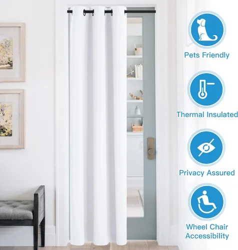 Miniatura 145 de RYB HOME - Cortinas extralargas de privacidad, para bloquear luz, de techo a suelo, para comedor, oficina, sala de estar, cine en casa, patio, 8.3