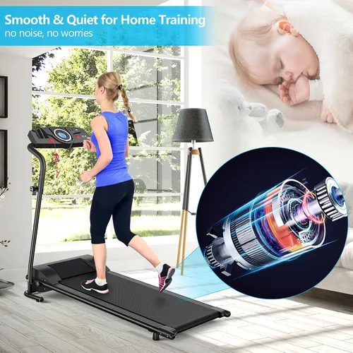 Miniatura 3 de GYMAX Caminadora plegable, máquina de correr de instalación gratuita de 3.0 HP con altavoz Bluetooth, monitor de pantalla táctil HD, control Negro