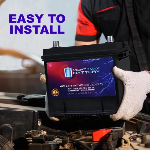 Miniatura 8 de Batería Mighty Max Battery MM-G35 de Arranque y Parada para Coche BCI Grupo Tamaño 35 12V 55Ah, 100RC, 650 CCA Batería de Coche AGM Recargable