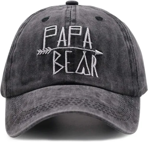 Miniatura 2 de MANMESH HATT Funny Dad Hats for Men, Papa Bear Gifts, Vintage Washed Distressed Embroidered Daddy Baseball Cap