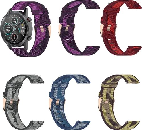 Miniatura 10 de Senter Correas de reloj de nailon suave y rápido para hombres y mujeres, correa de reloj de nailon suave compatible con reloj Honor GS3i Smart Watch