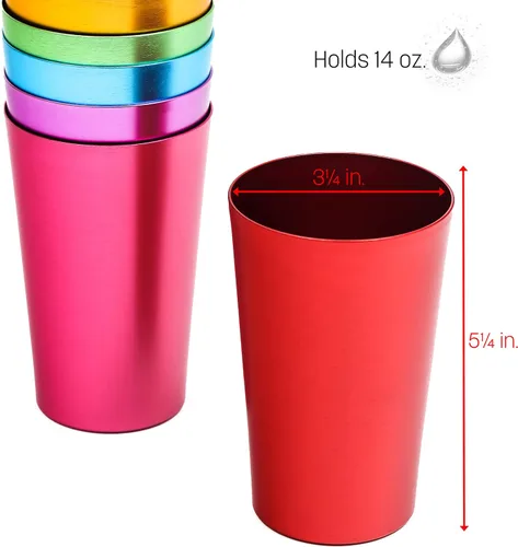 Miniatura 3 de 6 vasos de aluminio retro de Trademark Innovations, Multicolor