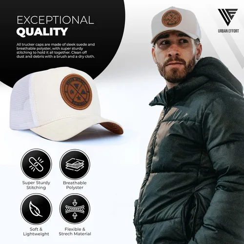Miniatura 80 de Urban Effort Gorra trasera de malla, para hombres y mujeres, gorra de béisbol de 5 paneles, gran cierre a presión para caza y senderismo