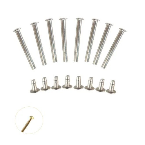 Paquete de 8 ventiladores de mano plegables para remaches de eje de ventilador de mano, kit de reparación de clavos y tuercas de 1.181 in/1.18