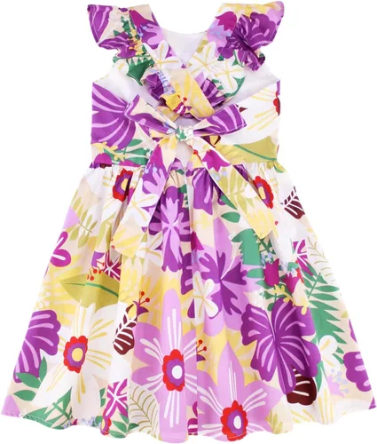 Miniatura 14 de Vestido de verano para niña, de algodón, con diseño floral