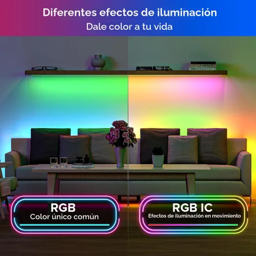 Miniatura 6 de SEZO WS2812B ECO Tira de luz LED 16.4 pies/5M 60 LED/m 300 píxeles, direccionable individualmente, programable, 5050SMD, RGB, aleación, cables Negro
