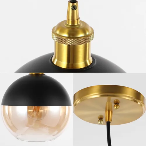 Miniatura 6 de JONATHAN Y JYL3513A-SET2 Nixon - Colgantes LED ajustables de 7.5" con 1 luz, diseño moderno de mediados de siglo, metal/vidrio, para dormitorio