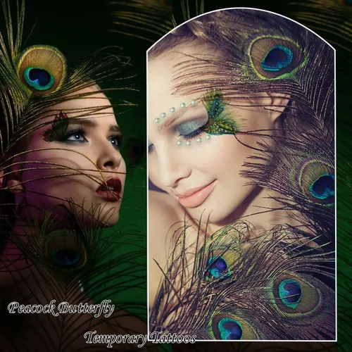 Miniatura 5 de Calcomanías temporales de mariposa con purpurina para mujeres y niñas, decoración de maquillaje de ojos, rostro, arte corporal, mariposas