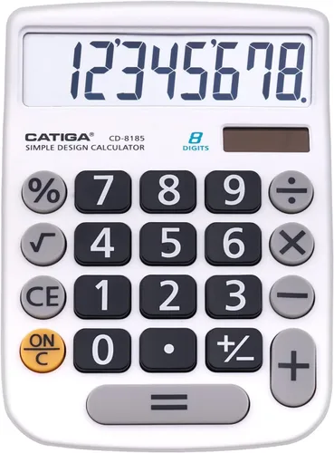 Miniatura 22 de Calculadora básica: Catiga - Calculadora de oficina y estilo doméstico, educativa, adecuada para la escuela, la empresa y uso personal, Negro