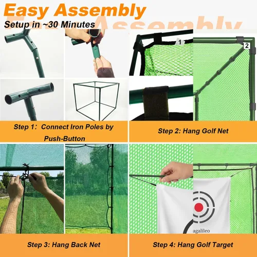 Miniatura 6 de Redes de práctica de golf para conducción en el patio trasero, uso en interiores, redes de conducción de golf resistentes para patio trasero, redes