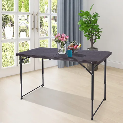 Miniatura 2 de REDCAMP Mesa plegable cuadrada de 48 pulgadas con parte superior de resina, mesas de tarjetas pequeñas plegables portátiles para adultos, uso