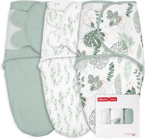 Miniatura 21 de GLLQUEN BABY Sacos de Dormir Envolventes Orgánicos para Recién Nacidos - Envolturas para Bebés de 0-3 Meses, Paquete de 3 Sacos Envolventes