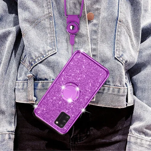 Miniatura 5 de nancheng Funda de teléfono para TCL A3X (A600DL), funda para Alcatel TCL A3X niñas y mujeres, bonita funda de silicona transparente con purpurina