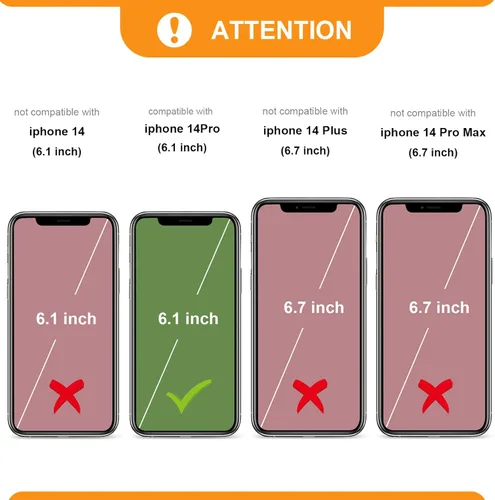 Miniatura 2 de Bocasal Funda tipo cartera cruzada para iPhone 14 Pro, bloqueo RFID, de piel sintética, con cremallera, funda tipo cartera con función atril y Gris