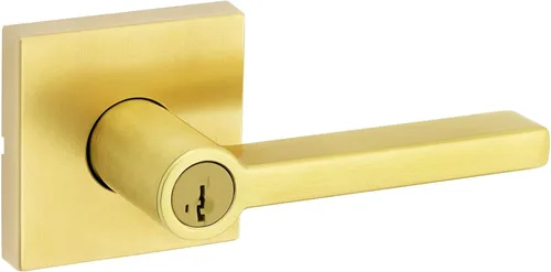 Kwikset Halifax - Manija de puerta de entrada con cerradura y llave, palanca reversible con llave segura, exterior, para entrada delantera y