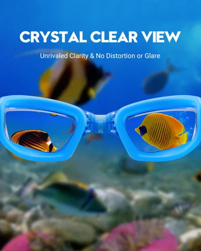 Miniatura 5 de Gafas de natación: paquete de 2 gafas de natación antivaho, sin fugas, protección UV, para adultos, hombres, mujeres, jóvenes negro y azul claro