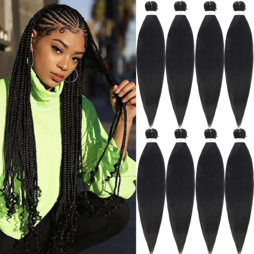 Miniatura 21 de Cabello Trenzado Ombré Pre-Estirado 26 Pulgadas Ombré Marrón 8 Paquetes/Lote Trenza Fijación con Agua Caliente Cabello Sintético Profesional