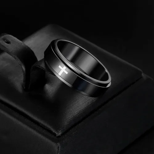 Miniatura 71 de Anillos giratorios para la ansiedad para hombre, anillos clásicos de cadena para mujeres y adultos, anillo de acero de titanio