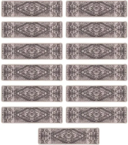 Miniatura 16 de Benissimo, Alfombras antideslizantes para peldaños de escalera, juego de 13 (9 x 32 pulgadas), para peldaños de madera de interior, diseño impreso