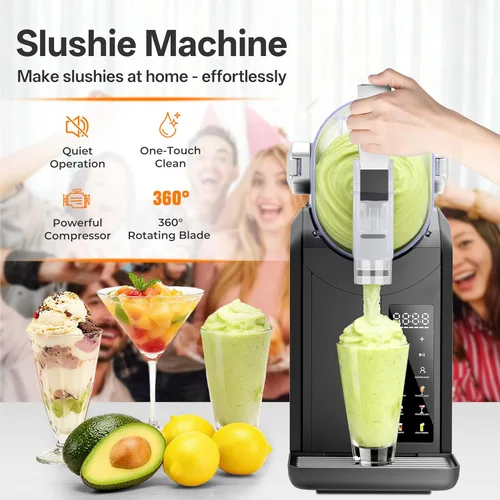 Miniatura 7 de Slushie Machine, 2L/68oz Slushy Machine para el hogar y fiesta Máquina de bebidas congeladas con autolimpieza, no necesita hielo, ideal