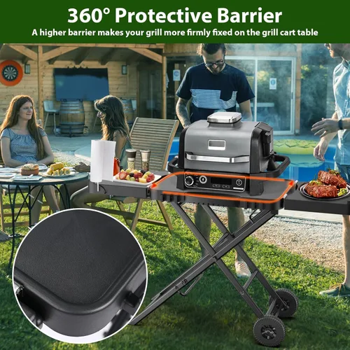 Miniatura 6 de Mesa de Parrilla Plegable para Interior Portátil Compatible con Parrilla de Madera al Aire Libre Ninja (Serie OG701 OG850 OG951), Espacio Grande