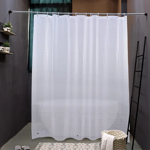 Miniatura 16 de NTBAY - Cortina de ducha transparente de etilvinilacetato, repelente al agua, para cabina de ducha de baño, tejido gofre a cuadros, 72 x 72 pulgadas