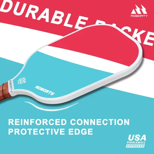 Miniatura 6 de AOBORTY USAPA - Paquete de 4 palas de pickleball – Juego de 4 raquetas de grafito claro de primera calidad con cara de fibra y polímero con núcleo