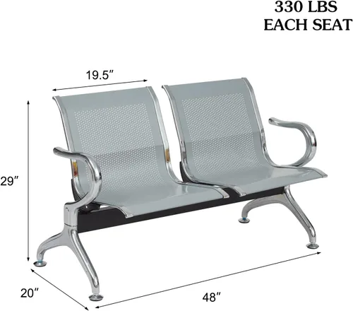 Miniatura 3 de Silla de sala de espera, banco de recepción del aeropuerto con brazos, sillas de recepción de invitados, silla de oficina, banco de vestíbulo, banco