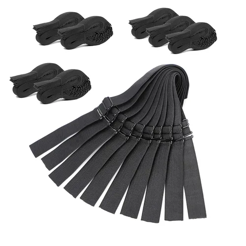 Miniatura 10 de Correas ajustables para pelucas y hacer pelucas, bandas ajustables para peluca (negro, 1 pulgada x 6 piezas)