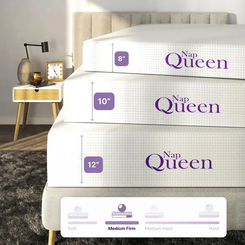 Miniatura 6 de NapQueen Colchón tamaño Twin de 6 pulgadas, colchón de espuma viscoelástica de carbón de bambú, cama en una caja, blanco